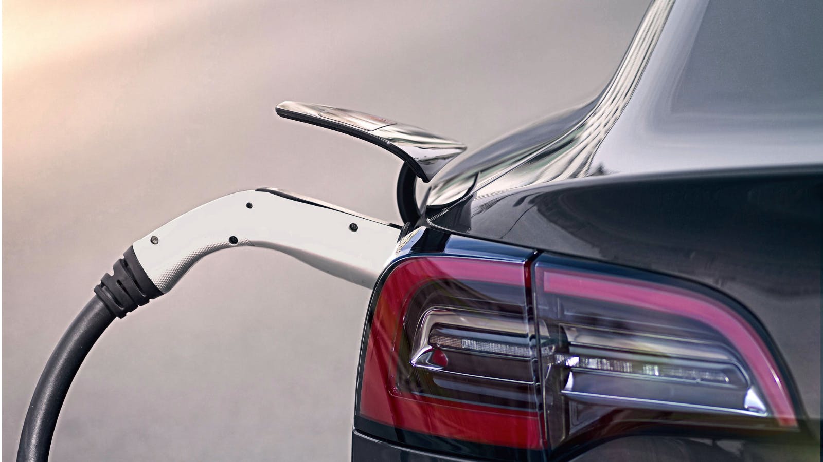 A Tesla charging.