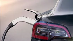 A Tesla charging.