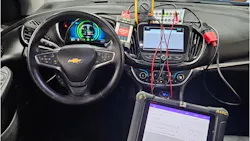 Cap 'Setting up the diagnostic equipment for a high voltage leak.'