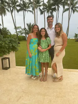 FAMILY MATTERS: Fletcher Lord III with his wife, Jessica, and daughters Hattie (L) and Eloise (R).