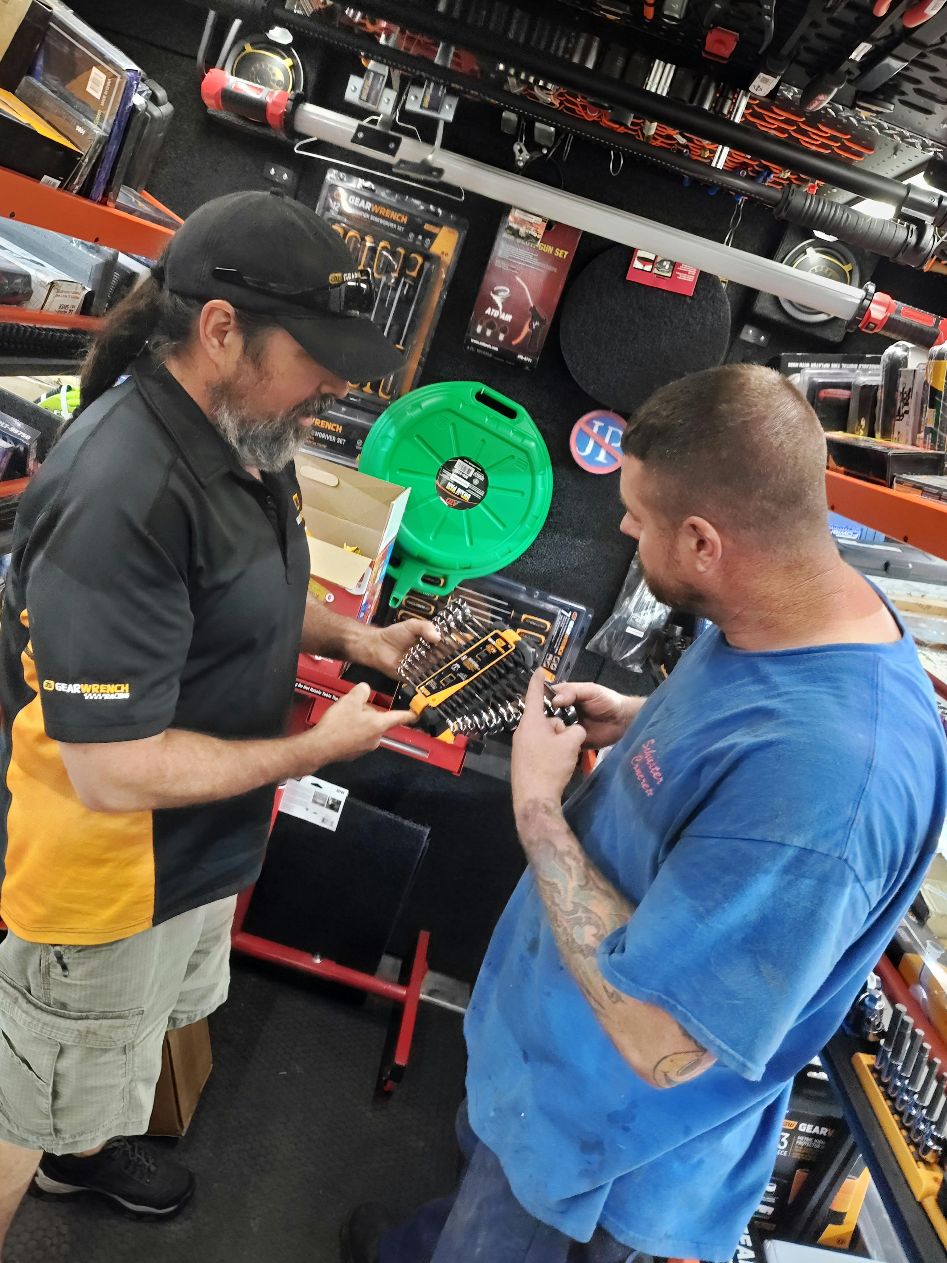 Talking with a customer