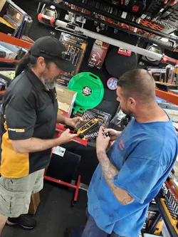 Talking with a customer