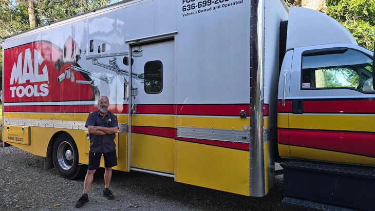 Troutt's 2017 Ford F-650 was built by Herr Display Vans and was originally a Cornwell distributor-turned-independent's truck.
