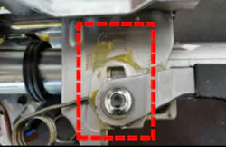 Example of excess grease evidence.